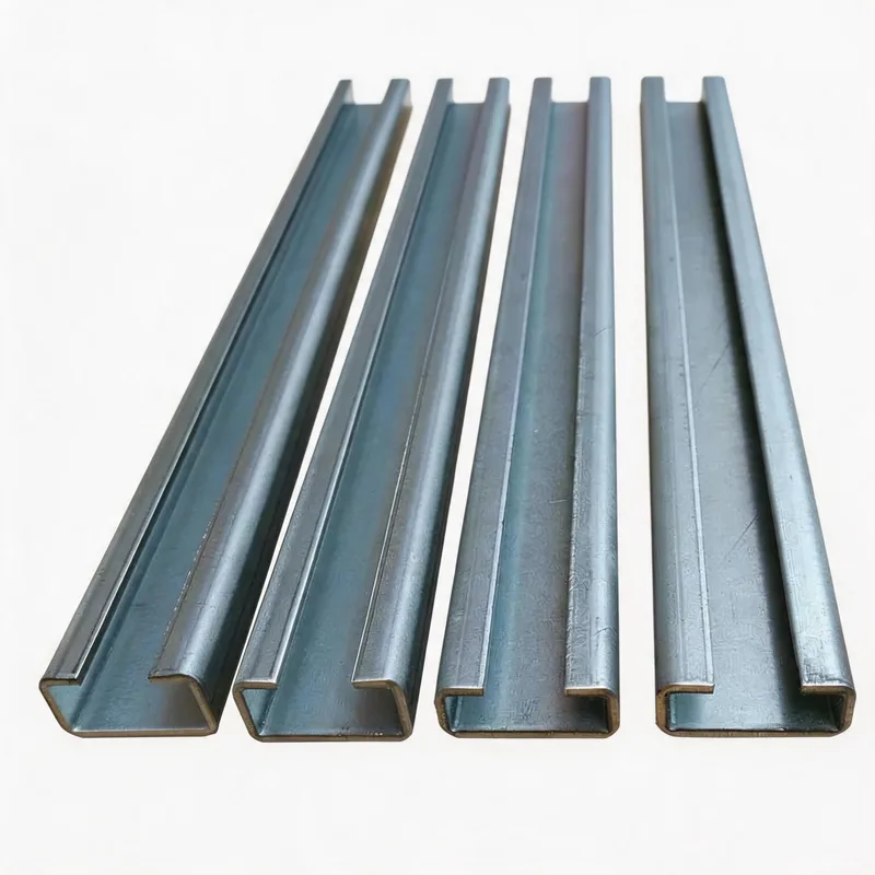 WQL-E C-channel mounting rail size range — multiple sizes comparison — DIN 3015