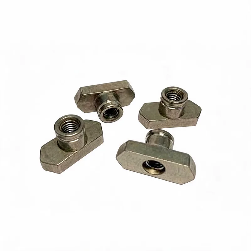 WQL-F light rail nut — angled view, zinc-plated steel — DIN 3015-1
