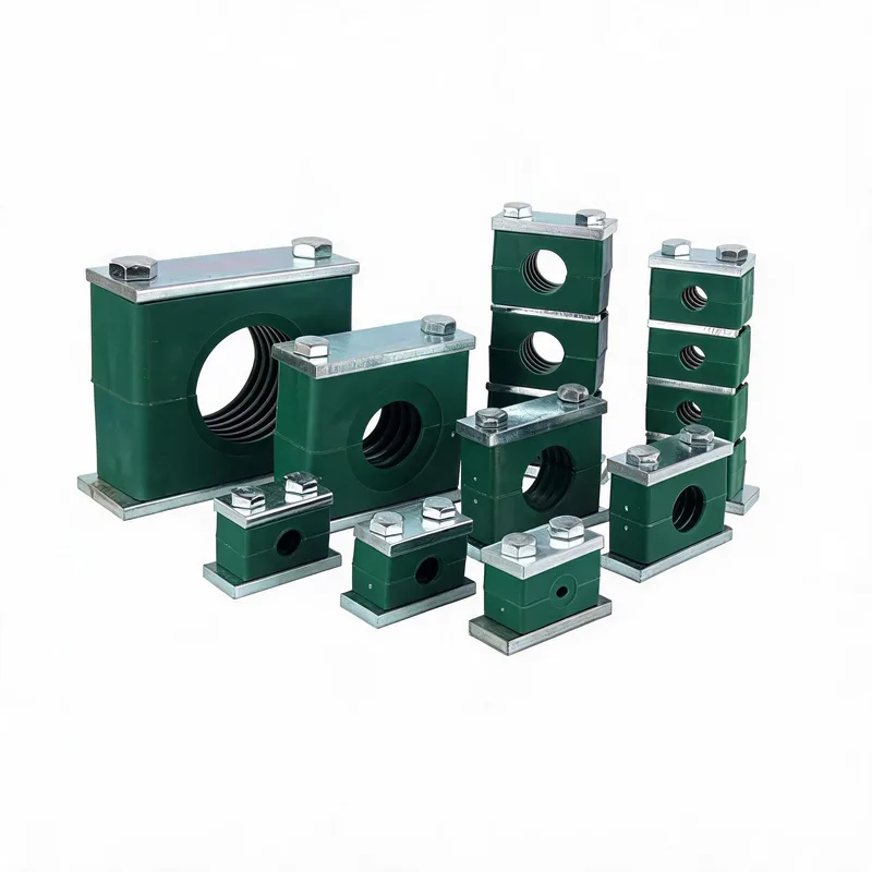 WQH heavy series pipe clamp — WeiQue plastic body — DIN 3015-2, ø14–108 mm