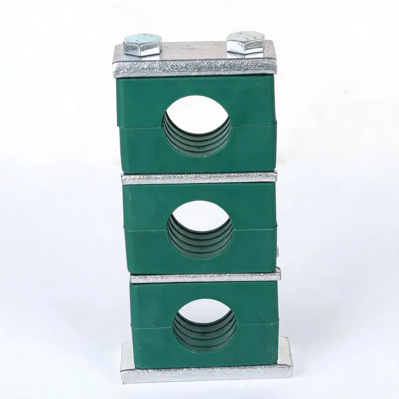 WQH multi-layer stacking pipe clamp — angled view, steel — DIN 3015-2, ø14–108 mm