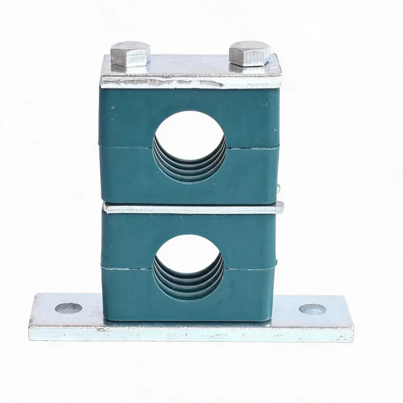 WQH extended-base stacking pipe clamp — stacking configuration, dual-layer assembly — DIN 3015-2