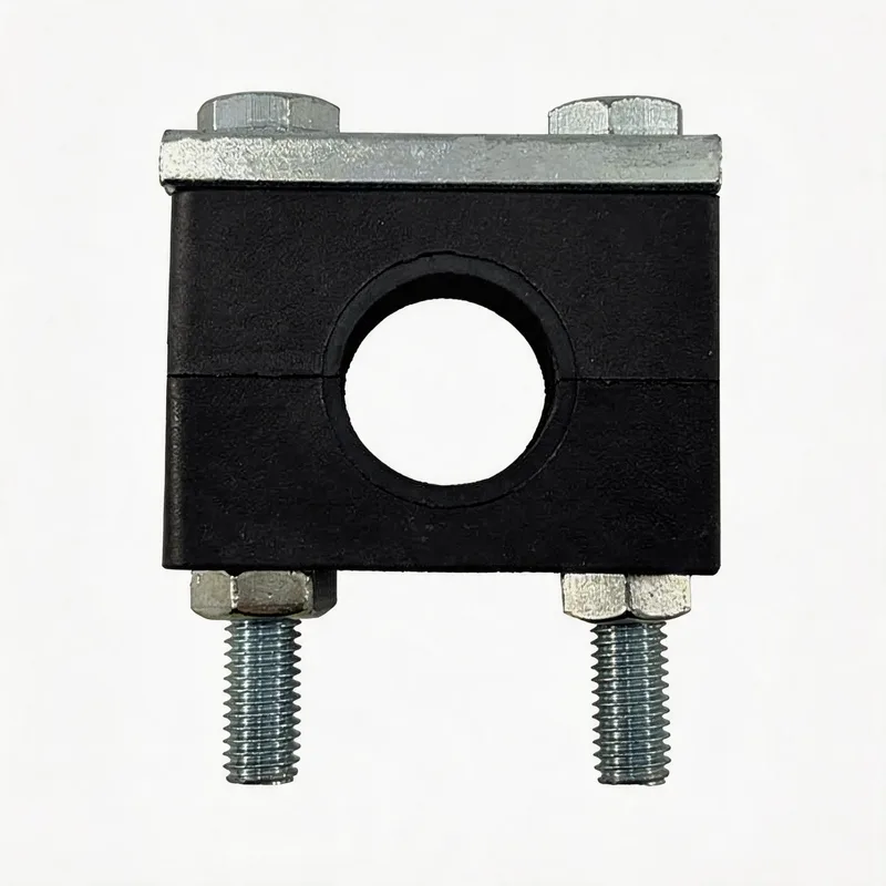WQH nylon long-bolt pipe clamp — WeiQue nylon body — DIN 3015-2, ø14–108 mm