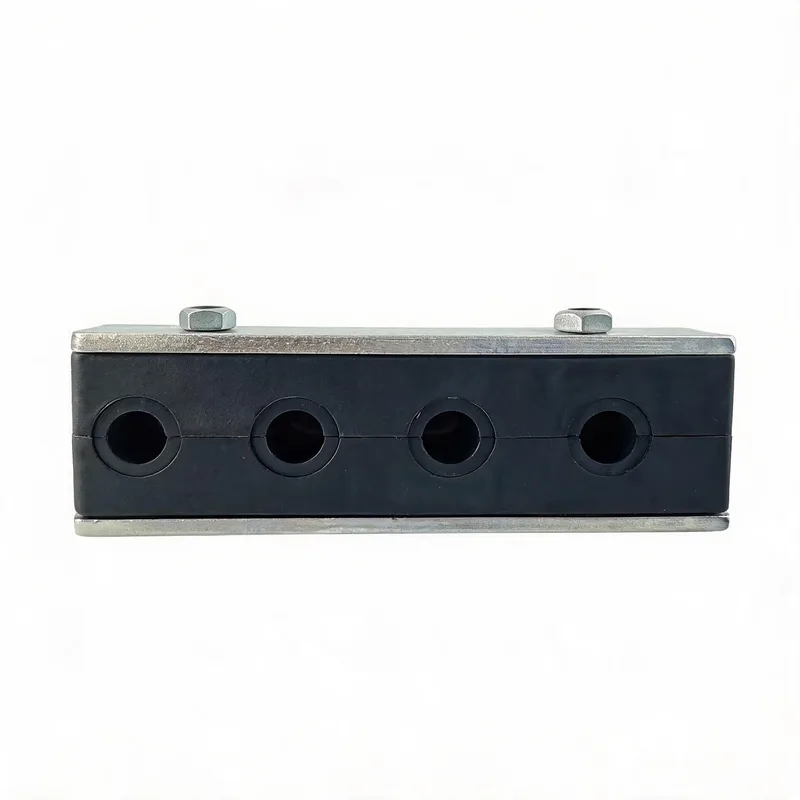 WQH 5-hole outer-hex nylon pipe clamp — WeiQue nylon body — DIN 3015-2, ø14–108 mm