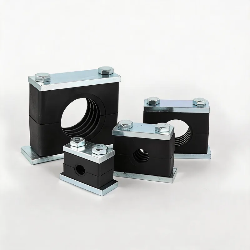 WQH outer-hex single nylon pipe clamp size range — ø14–108 mm comparison — DIN 3015-2