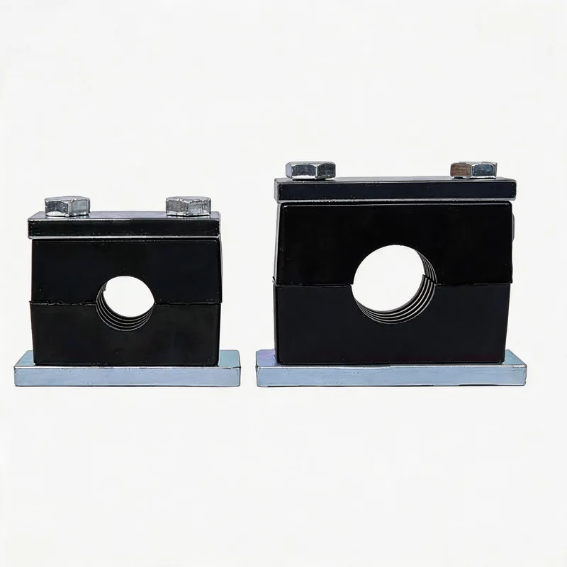 WQH outer-hex single nylon pipe clamp size range — ø14–108 mm comparison — DIN 3015-2