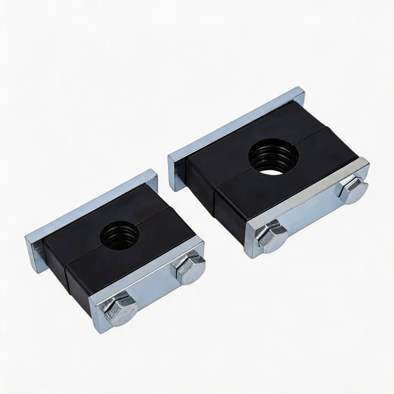 WQH outer-hex single nylon pipe clamp size range — ø14–108 mm comparison — DIN 3015-2
