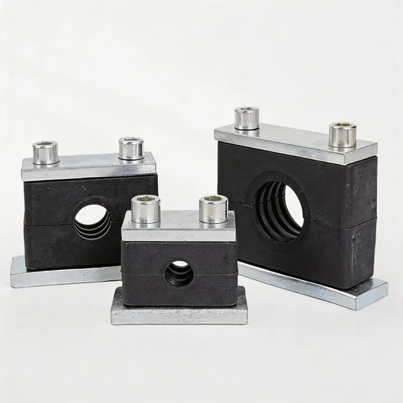 WQH inner-hex single nylon pipe clamp size range — ø14–108 mm comparison — DIN 3015-2
