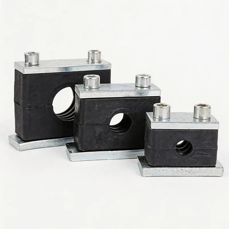 WQH inner-hex single nylon pipe clamp size range — ø14–108 mm comparison — DIN 3015-2