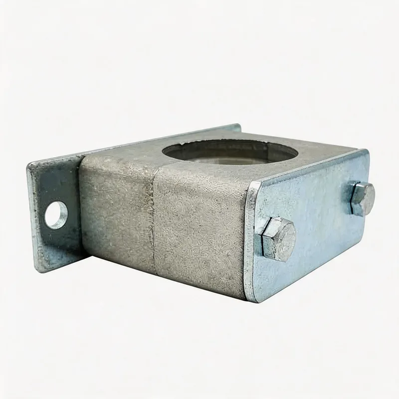 TLAG6 pipe clamp — angled view, aluminum alloy — DIN 3015-1, ø6–54 mm