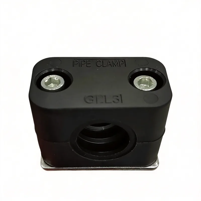 WQL·G2 pipe clamp — angled view, nylon body — DIN 3015-1, ø6–108 mm