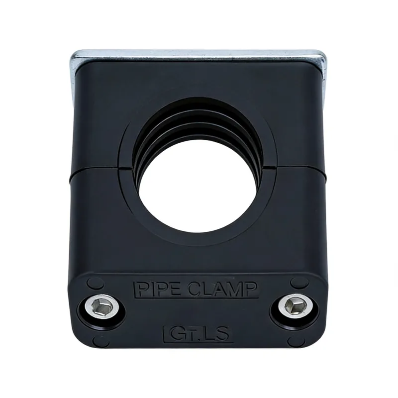 WQL·G2 pipe clamp — angled view, nylon body — DIN 3015-1, ø6–108 mm