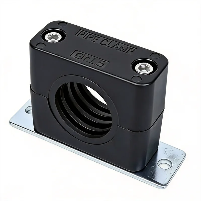 WQL·G5 pipe clamp — angled view, nylon body — DIN 3015-1, ø6–108 mm