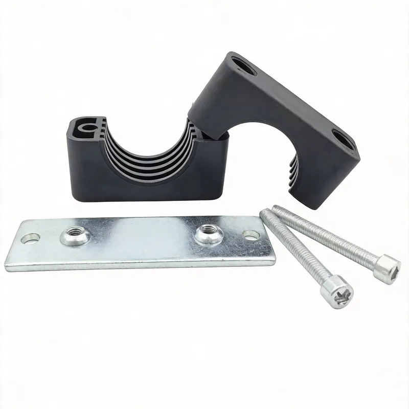 WQL·G5 pipe clamp — exploded view: body, bolt, nut, long welded base