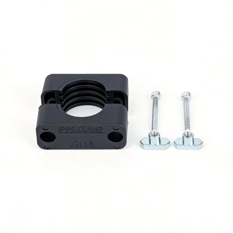 WQL·G10 pipe clamp — exploded view: body, bolt, nut, rail-nut