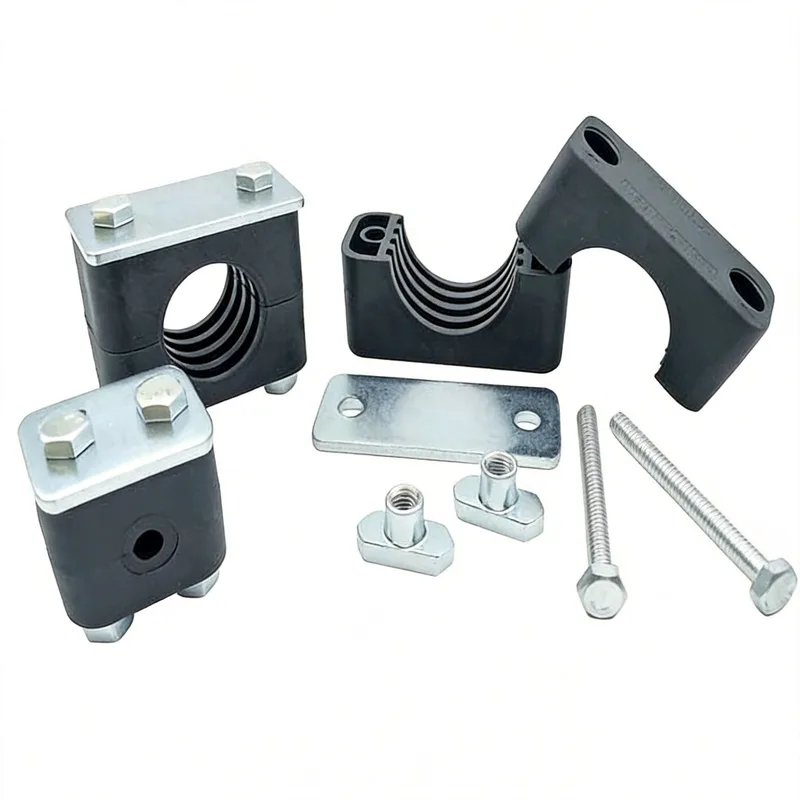 WQL·G12 pipe clamp — exploded view: body, bolt, nut, rail-nut