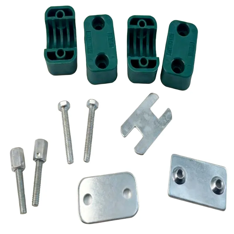 Light outer-hex stacking clamp exploded — WQL upper/lower body and outer-hex bolt