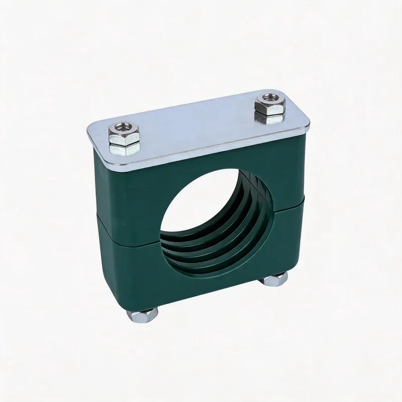WQL·G12 pipe clamp — angled view, plastic body — DIN 3015-1, ø6–108 mm