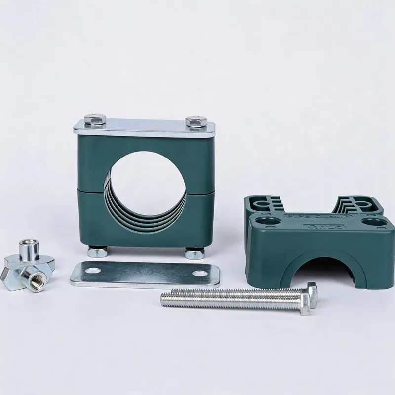 WQL·G12 pipe clamp — exploded view: body, bolt, nut, rail-nut