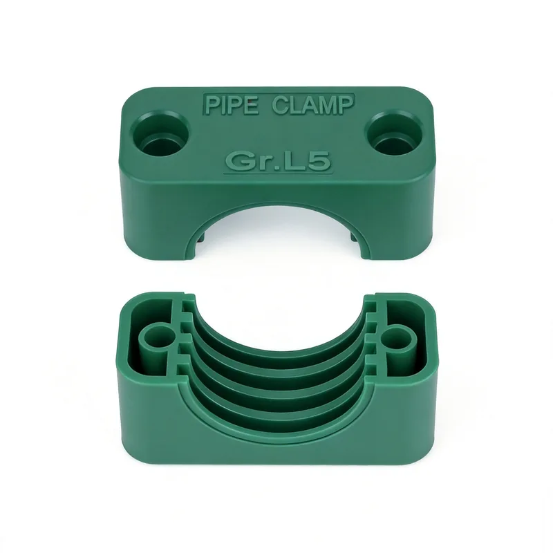 WQL light plastic clamp body — angled view, plastic — DIN 3015-1, ø6–108 mm