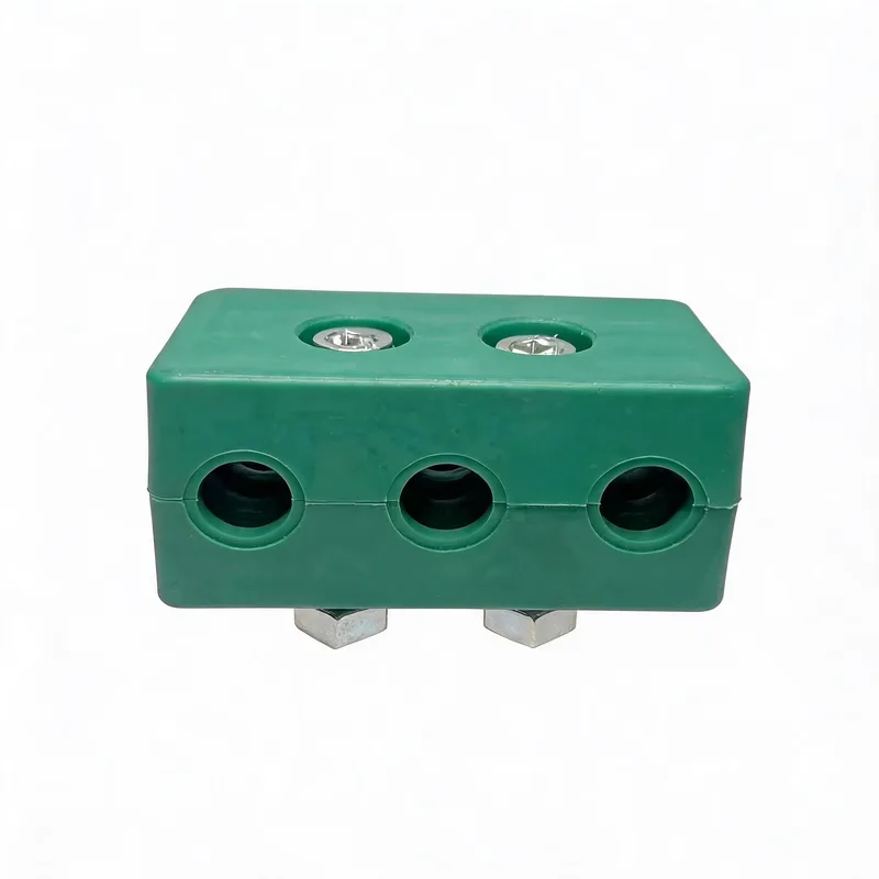 WQL 3-hole inner-hex rail-nut pipe clamp — WeiQue plastic body — DIN 3015-1, ø6–108 mm