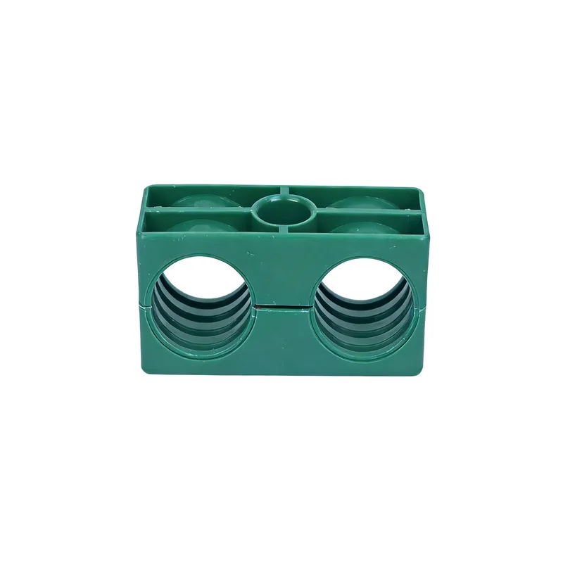 WQL/WQT light twin-hole plastic pipe clamp — WeiQue plastic body — DIN 3015-1, ø6–108 mm