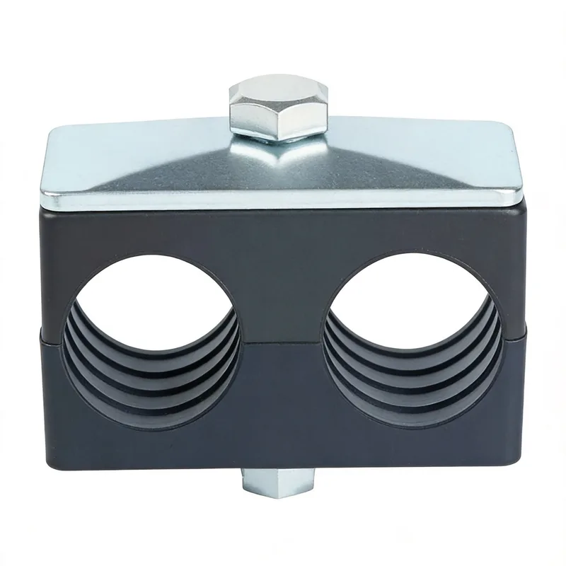 WQL/WQT light twin-hole rail-nut nylon pipe clamp — WeiQue nylon body — DIN 3015-1, ø6–108 mm