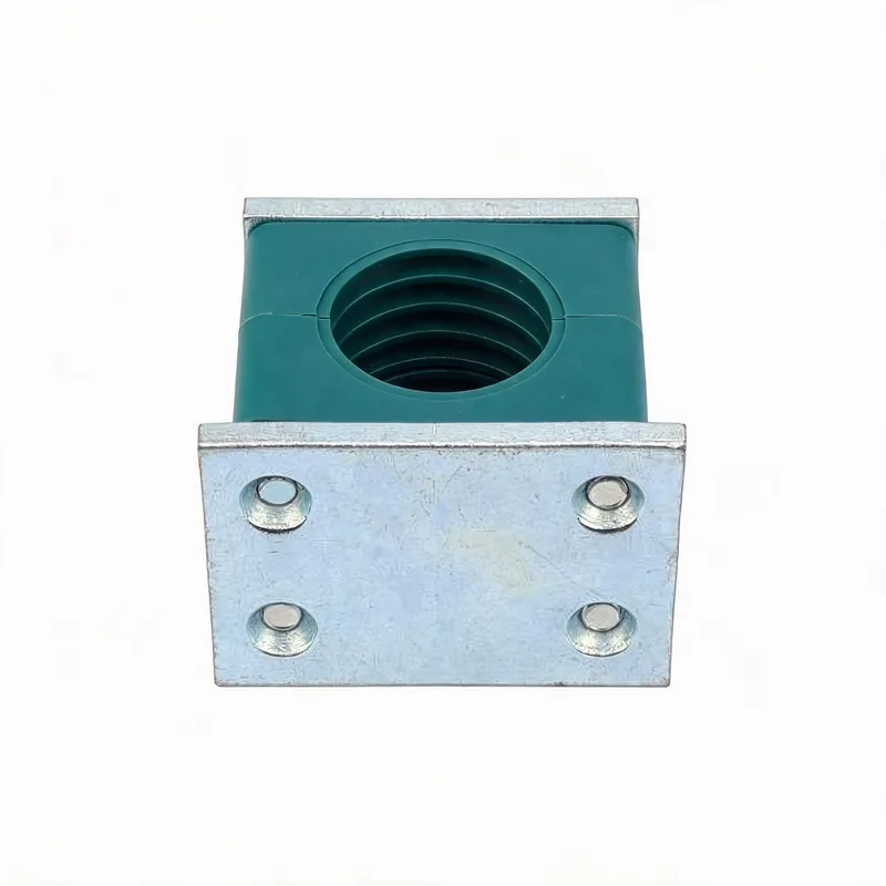 WQH reinforced single pipe clamp — angled view, steel — DIN 3015-2, ø14–108 mm