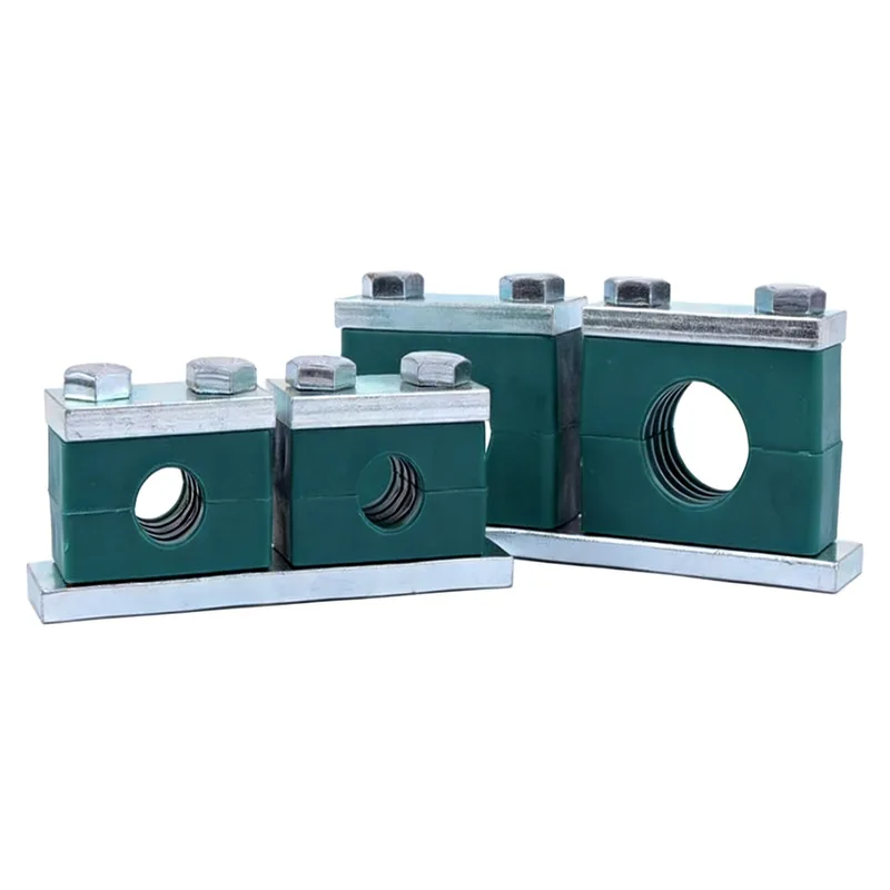 WQT heavy twin coupling pipe clamp size range — ø14–108 mm comparison — DIN 3015-2