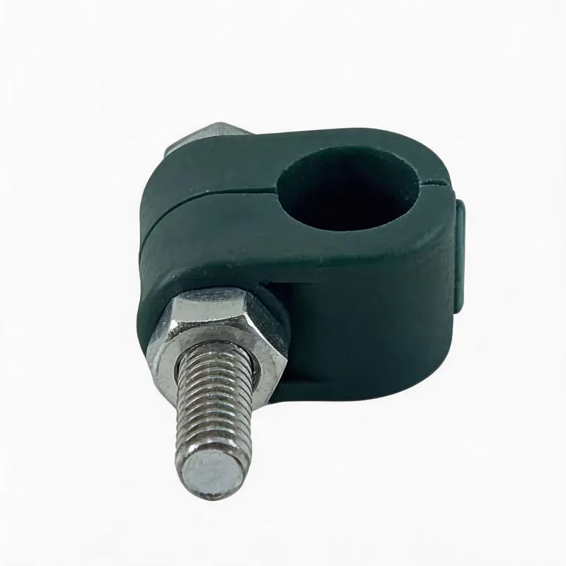 WQB*3 single-post marine pipe clamp — angled view, nylon / stainless 316L — marine DIN 3015, ø6–22 mm